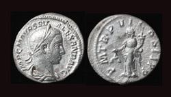 Severus Alexander, Denarius, Aequitas reverse